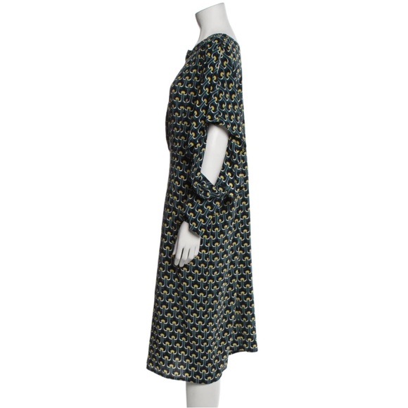 Marni Silk Midi Length Dress size IT 40 US 4 Small Blue Green Printed - Picture 2 of 16